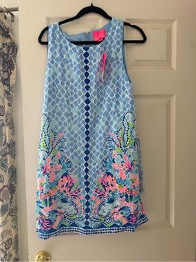 Lilly Pulitzer Blue and White Lattice Romper